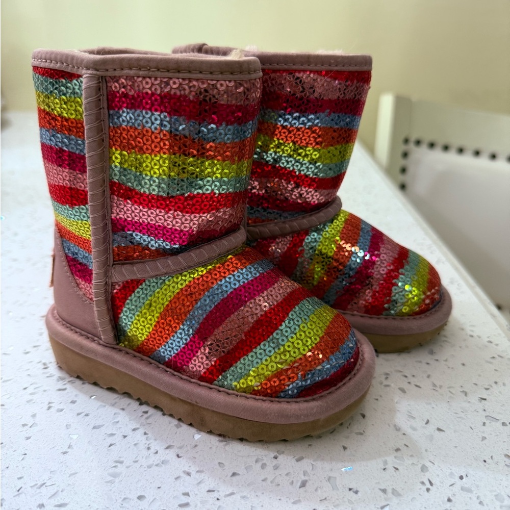 Ugg toddler Colorful Sequin Striped Boots